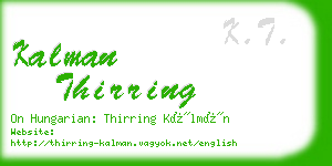 kalman thirring business card
